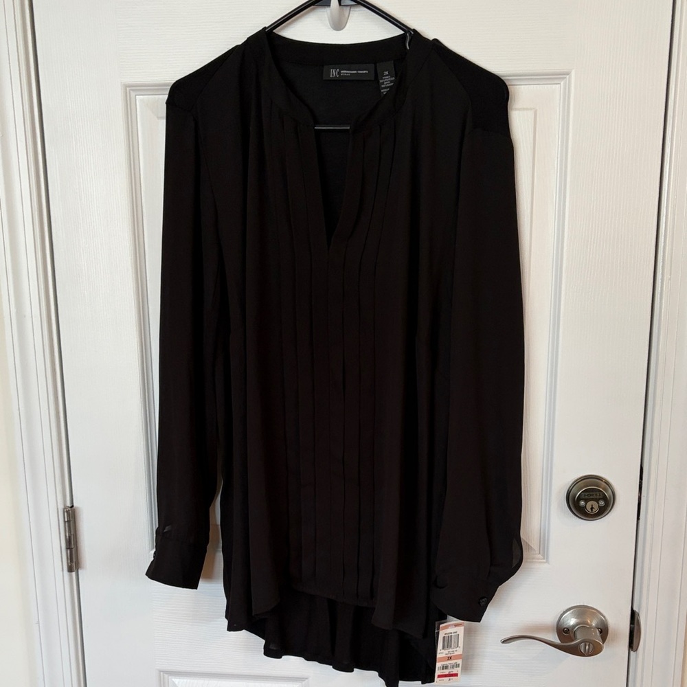INC International Concepts Elegant Black Blouse